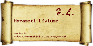 Haraszti Líviusz névjegykártya